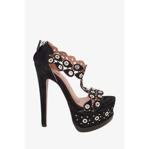 Alaïa Black Suede Cut-out Platform Heels Size 40